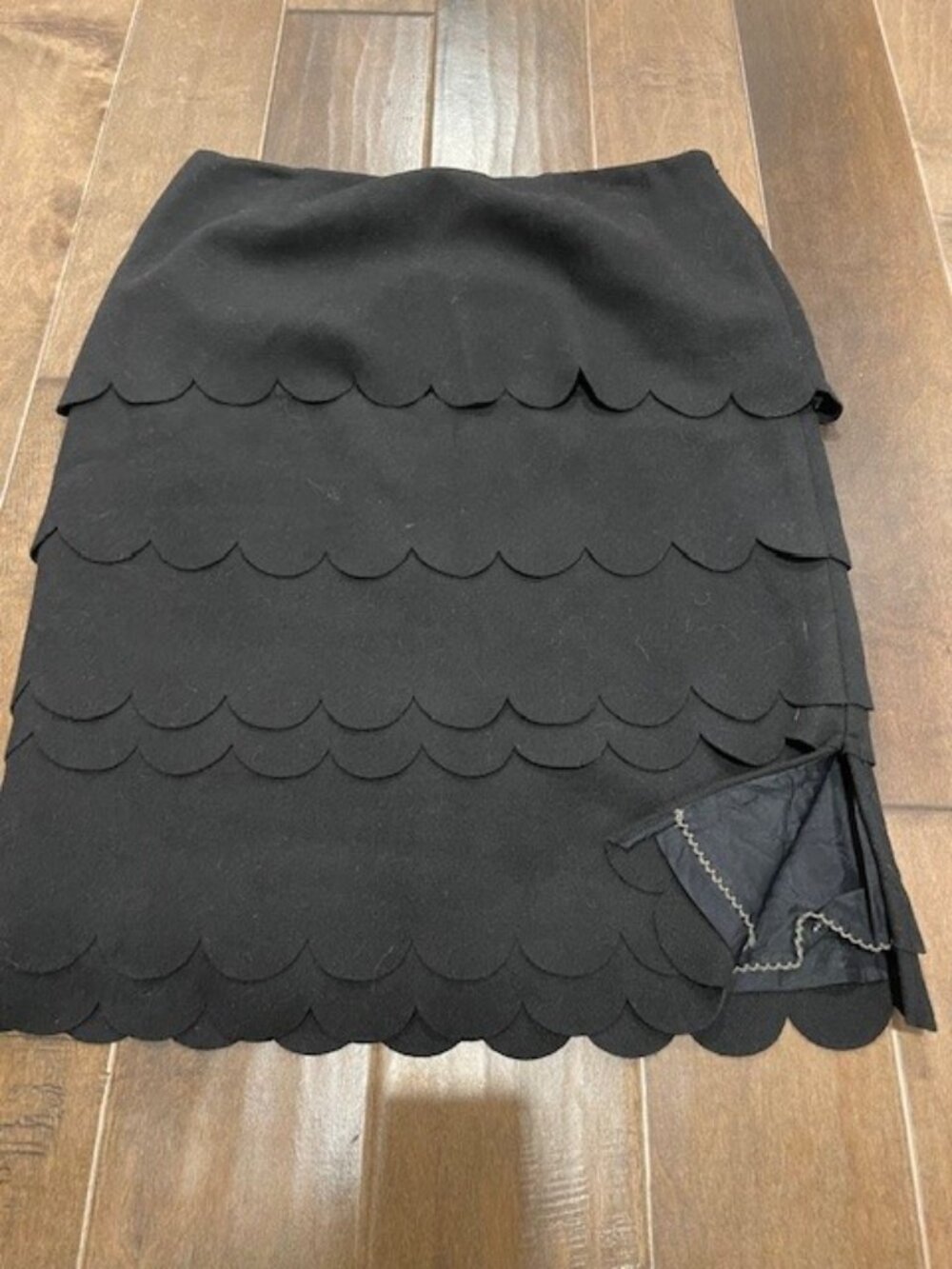 Maeve Black Tulip Cut Layered Skirt Sz 8